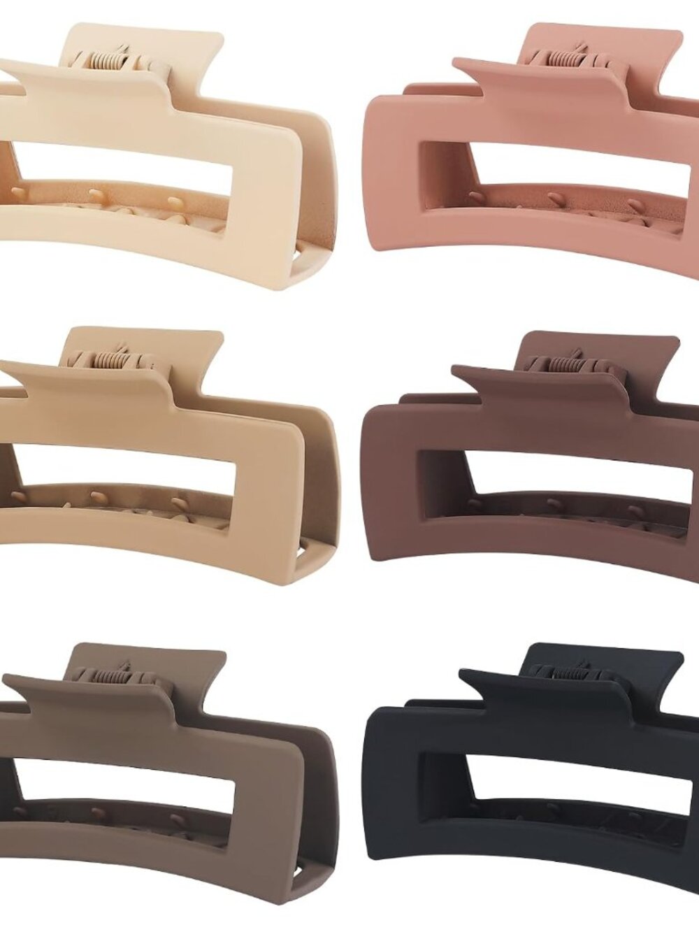 4 Inch Big Hair Claw Clips 6 Pcs Large Claw for Thick Hair Square Hair Clips for